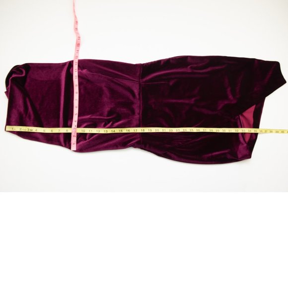 Elliatt Velvet Camo Dress Mini Cocktail Hi Low Sleeveless Burgundy Size XS - Picture 7 of 8